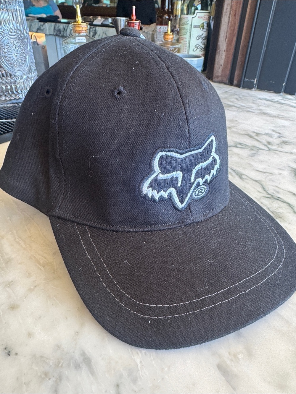 Fox Black Cotton Hat with White Logo Tag - Mae that offer.